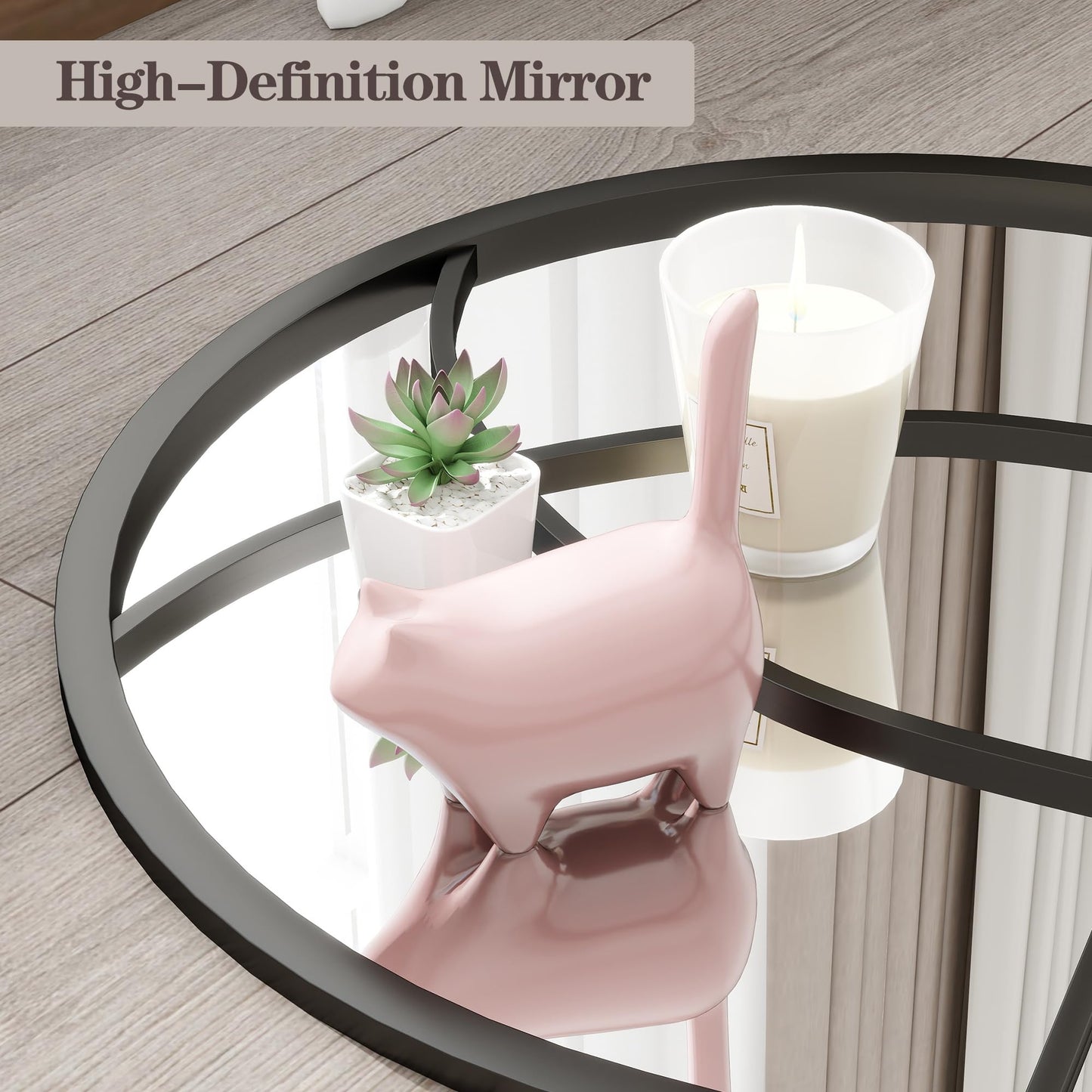 Dewfig Arched Full Length Mirror, 71"x 32" Windowpane Floor Mirror, Black