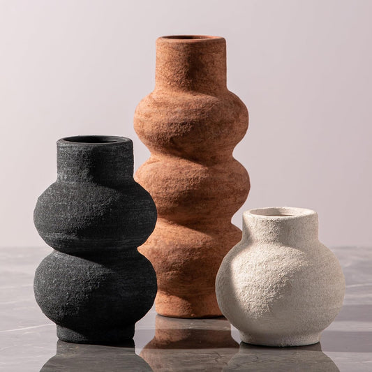 Stacked Ceramic Vase Trio