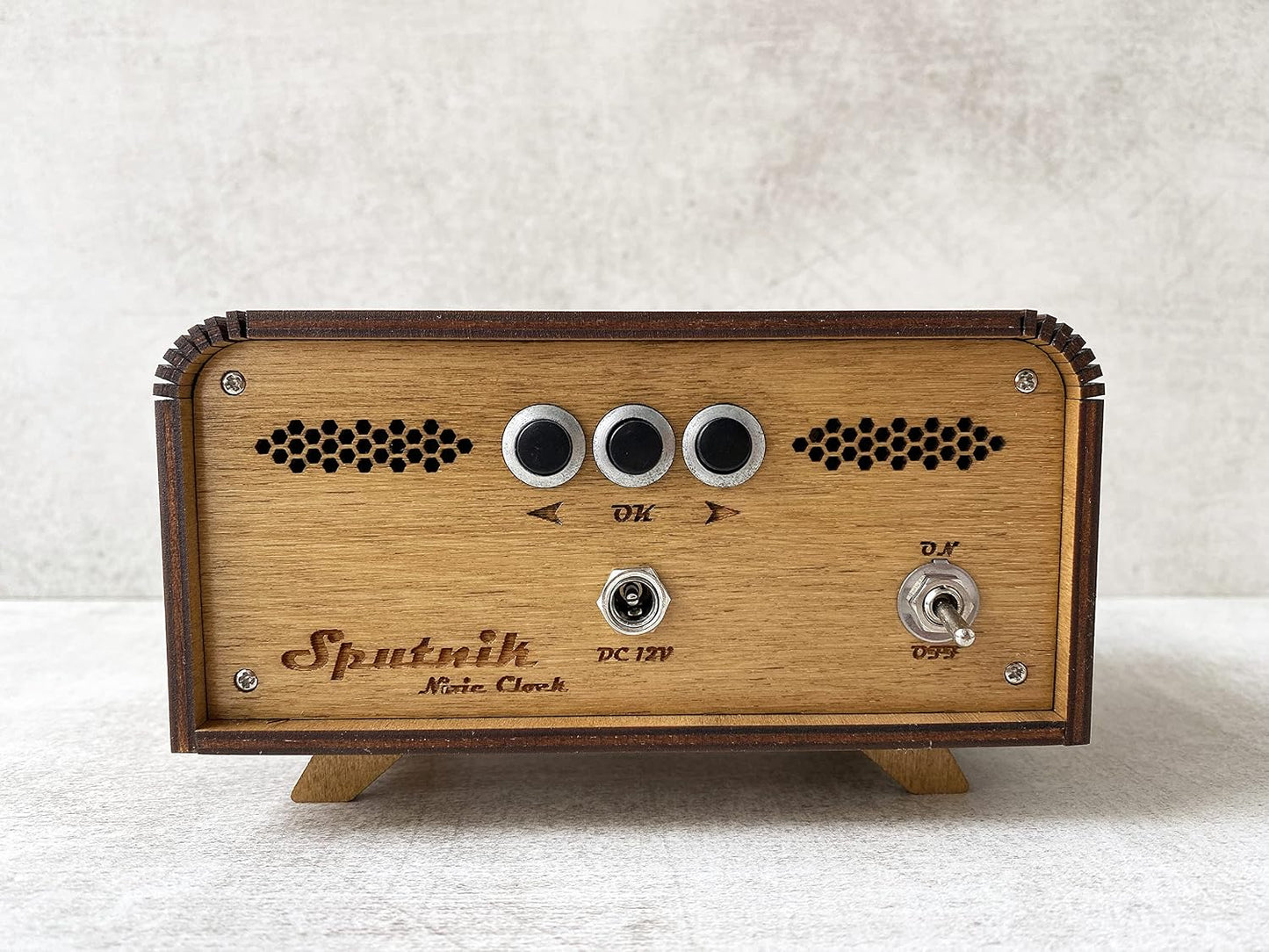 Handmade Nixie Tube Clock IN-12 - Made in Ukraine - Vintage Retro Table - Wooden Desk Nixie Tube